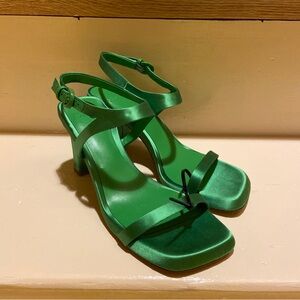 Vince Green Satin Heeled Sandals